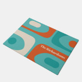 Modernes Piquet-Muster aus der Mitte des Jahrhunde Fußmatte (Schrägansicht)