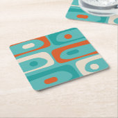 Modernes Piquet-Muster aus der Mitte des Jahrhunde Rechteckiger Pappuntersetzer (angewinkelt)