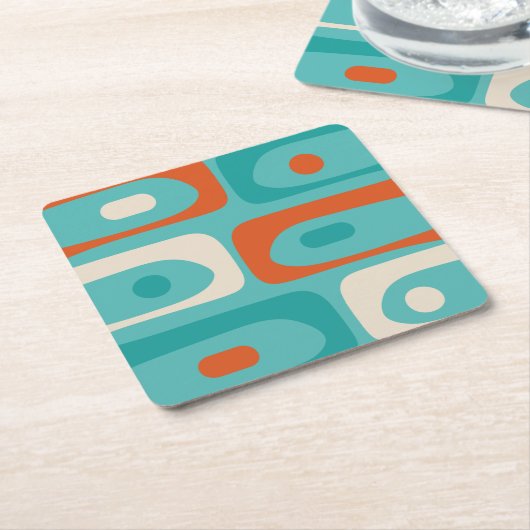 Modernes Piquet-Muster aus der Mitte des Jahrhunde Rechteckiger Pappuntersetzer (angewinkelt)