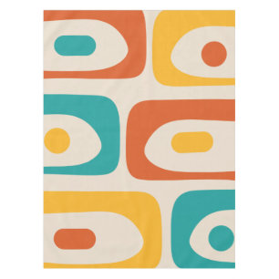 Modernes Piquet Muster Orange Aquamarin Tischdecke