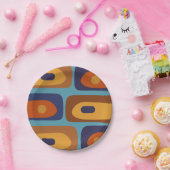 Modernes Piquet Retro Abstraktes Muster aus dem Mi Pappteller (Party)