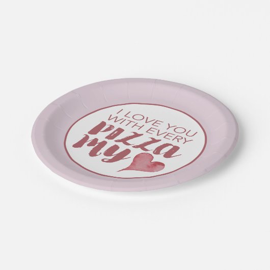 Modernes Pizza - das Valentinische Party Pappteller (Schrägansicht)