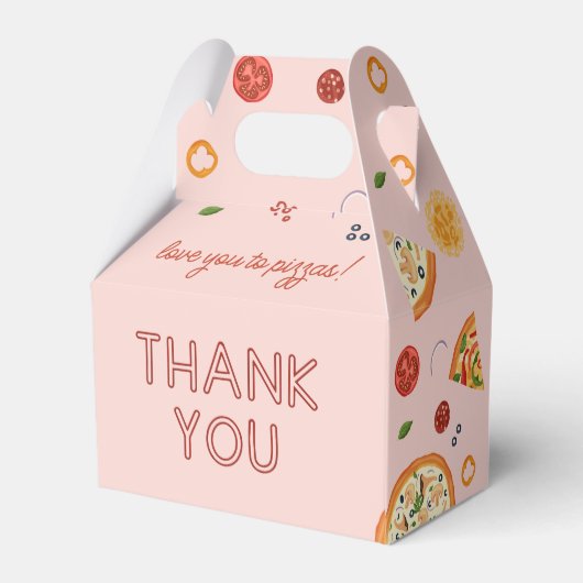 Modernes Pizza Party Vielen Dank für Ihre Unterstü Geschenkschachtel (Rückseite)