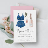 Modernes PJ- und Prosecco-Brautparty Einladung