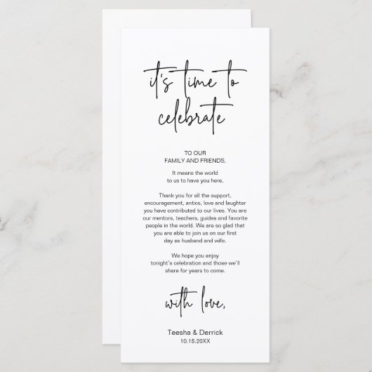 Modernes Place Setting Dinner Party Danke Karte (Vorne/Hinten)