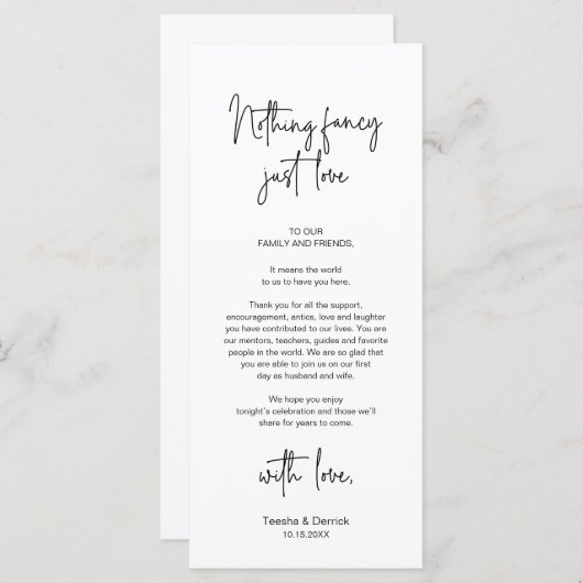 Modernes Place Setting Dinner Party Danke Karte (Vorne/Hinten)