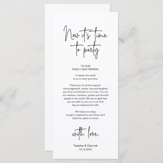 Modernes Place Setting Dinner Party Danke Karte (Vorne/Hinten)