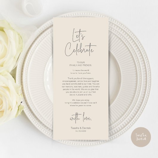 Modernes Place Setting Dinner Party Danke Karte