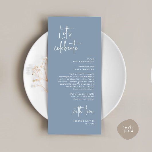 Modernes Place Setting Dinner Party Danke Karte