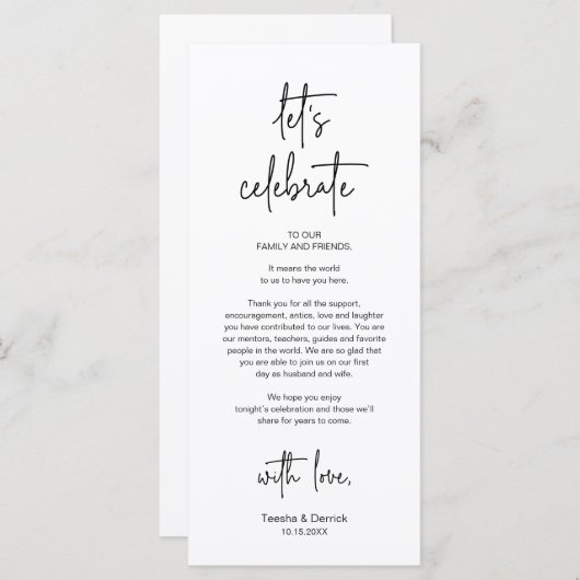 Modernes Place Setting Dinner Party Danke Karte (Vorne/Hinten)