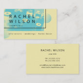 Modernes Plakatduoton, blau und gelb Visitenkarte (Vorne/Hinten)