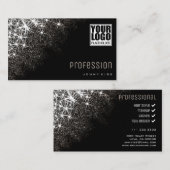 Modernes Platinum Silver Glitzer Custom Logo Elega Visitenkarte (Vorne/Hinten)