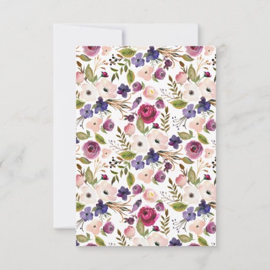 Modernes Plum Blue Baby Duschdusche Windeln Raffle Einladung (Rückseite)