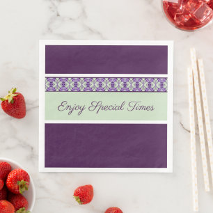 Modernes Plum Lila Gemustert Serviette