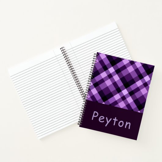 Modernes Plum Lila Monogram Notebook Notizblock (Innenseite)