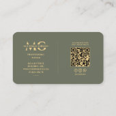 Modernes Podcast Radio Host Broadcast Sage Green Visitenkarte (Rückseite)