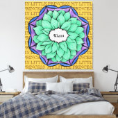MODERNES POINSETTIA IN BLAU LEINWANDDRUCK (Insitu (Schlafzimmer))
