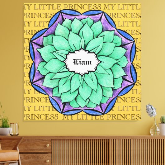 MODERNES POINSETTIA IN BLAU LEINWANDDRUCK (Insitu (Wohnzimmer))