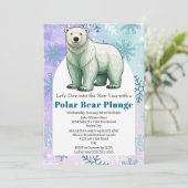 Modernes Polar Bear Plunge Neujahr Party Einladung (Stehend Vorderseite)