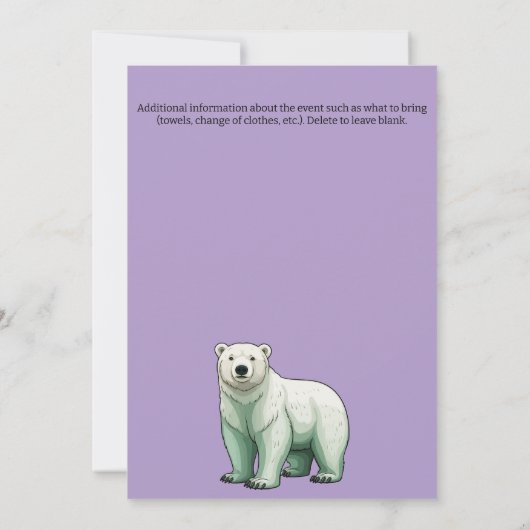 Modernes Polar Bear Plunge Neujahr Party Einladung (Rückseite)