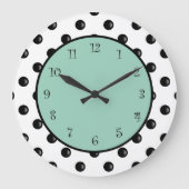 Modernes Polka Dot Design Große Wanduhr (Vorderseite)