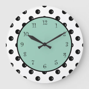 Modernes Polka Dot Design Große Wanduhr