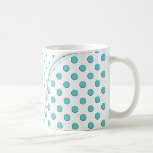 Modernes Polka Dot Design Türkis Weiß Kaffeetasse