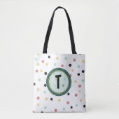 Modernes Polka-Dot Monogramm-Design Tasche (Vorderseite)