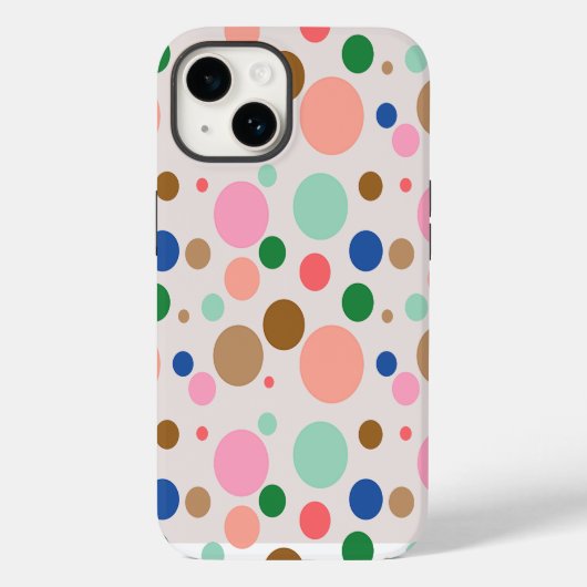 Modernes Polka Dot Muster Case-Mate iPhone Hülle (Rückseite)