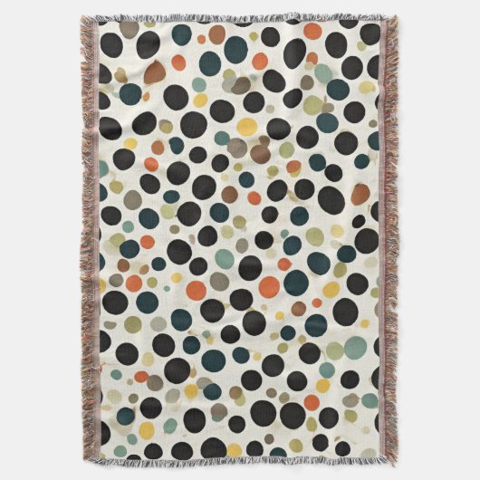Modernes Polka Dot Throw Blanket Decke (Vorderseite Vertikal)