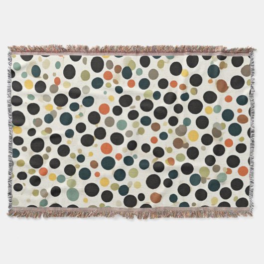 Modernes Polka Dot Throw Blanket Decke (Vorderseite)