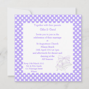MODERNES POLKA DOT WEDING INVITATIONS LILA BELL EINLADUNG