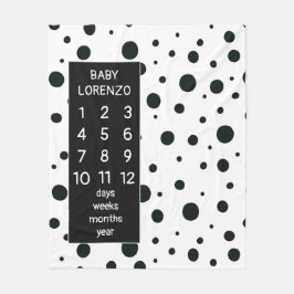 Modernes Polka Dots Baby Milestone Blanket Fleecedecke