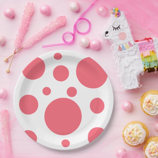 Modernes Polka Dots Muster Pappteller (Party)