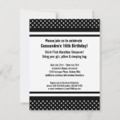 Modernes Polka Dots Pink Girl Party mit Foto Einladung (Rückseite)