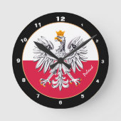 Modernes polnisches Flag & Eagle, trendige polnisc Runde Wanduhr (Vorderseite)