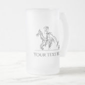 Modernes Polo Player Pferd Mattglas Bierglas (VorderseiteRechts)