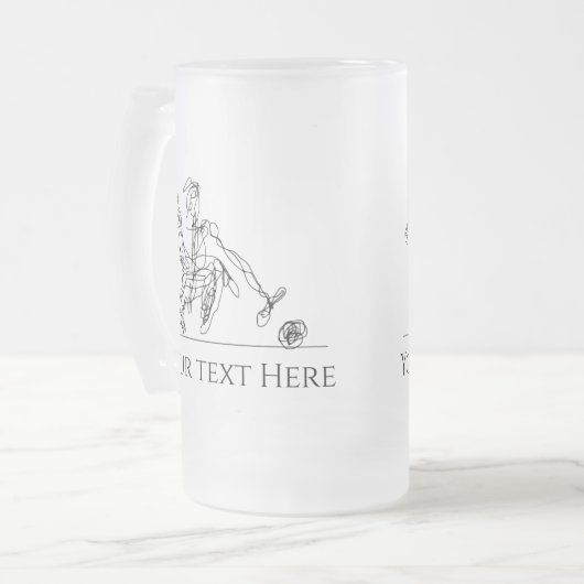 Modernes Polo Player Pferd Mattglas Bierglas (Vorderseite Links)