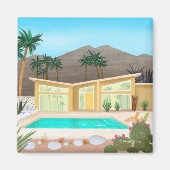 Modernes Pool House aus dem Mittelalter Magnet (Vorne)