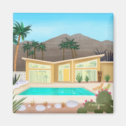 Modernes Pool House aus dem Mittelalter Magnet (Vorne)