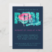 Modernes Pool Party Einladung (Vorderseite)