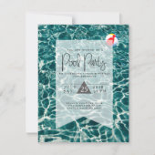 Modernes Pool-Party | Einladung zum Geburtstag (Vorderseite)