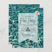 Modernes Pool-Party | Einladung zum Geburtstag (Vorne/Hinten)