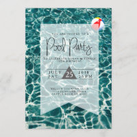 Modernes Pool-Party | Einladung zum Geburtstag