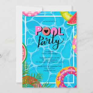 Modernes Pool Party Geburtstagseinladung Einladung