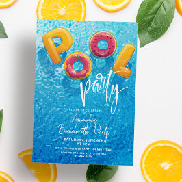 Modernes Pool Party Rosa Junggeselinnen-Abschied Einladung