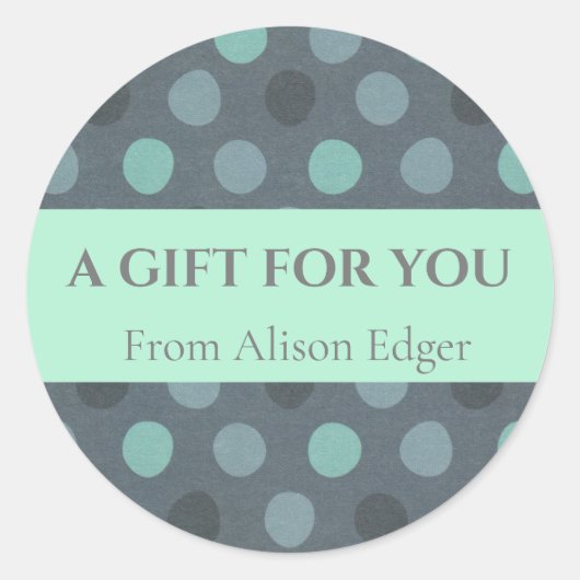 Modernes Pop Türkis Polka Dot individuell anpassba Runder Aufkleber (Vorderseite)