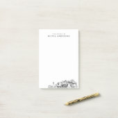 Modernes Portland Berufliches Geschenk Personalisi Post-it Klebezettel (Auf Schreibtisch)