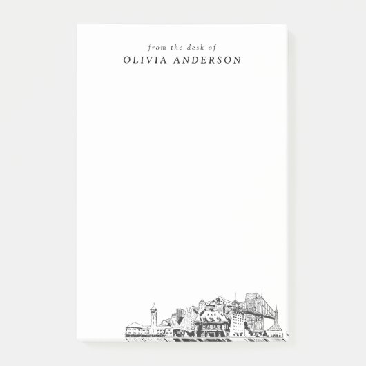 Modernes Portland Berufliches Geschenk Personalisi Post-it Klebezettel (Vorderseite)