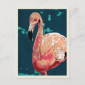 Modernes Portrait einer rosa Flamingo-Illustration Postkarte (Vorderseite)